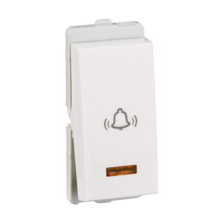 10A bell push with indicator - White